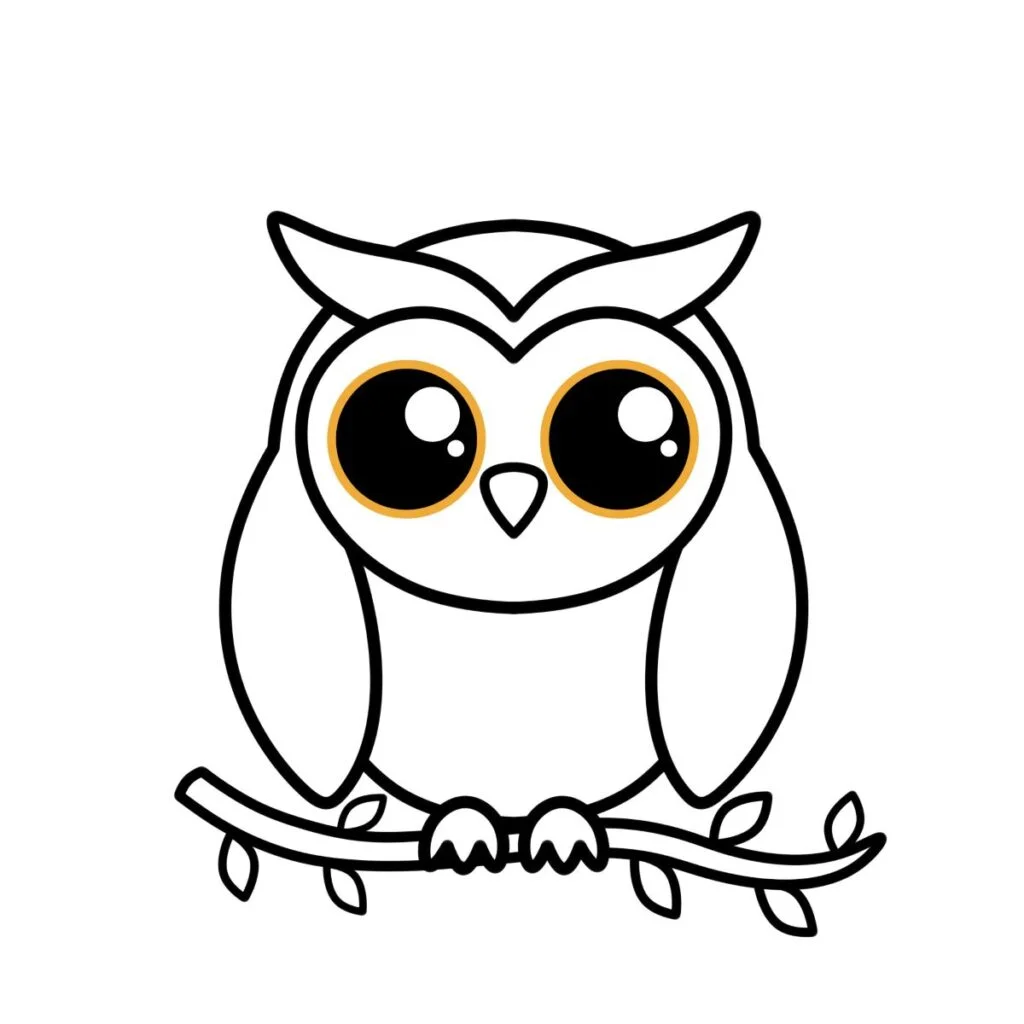 finished owl outline on perching stick