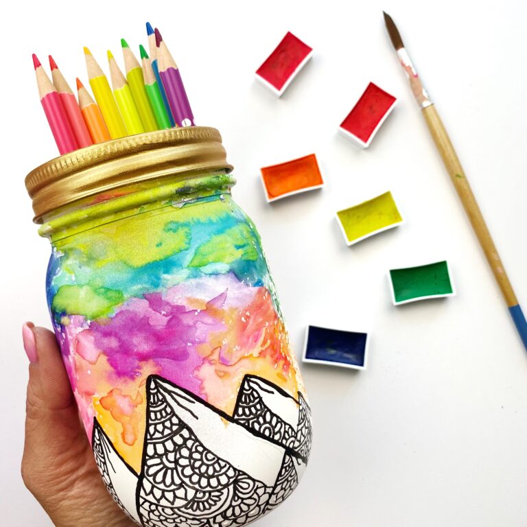 How to Paint Watercolors on Mason Jars