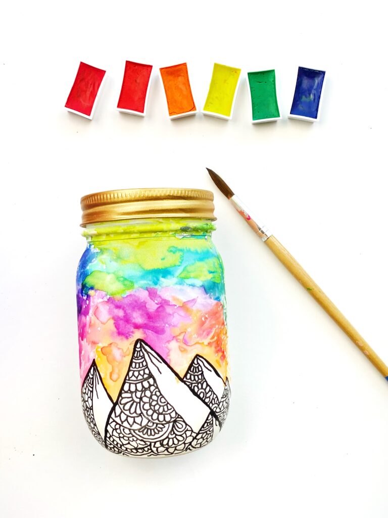 How to Paint Watercolors on Mason Jars