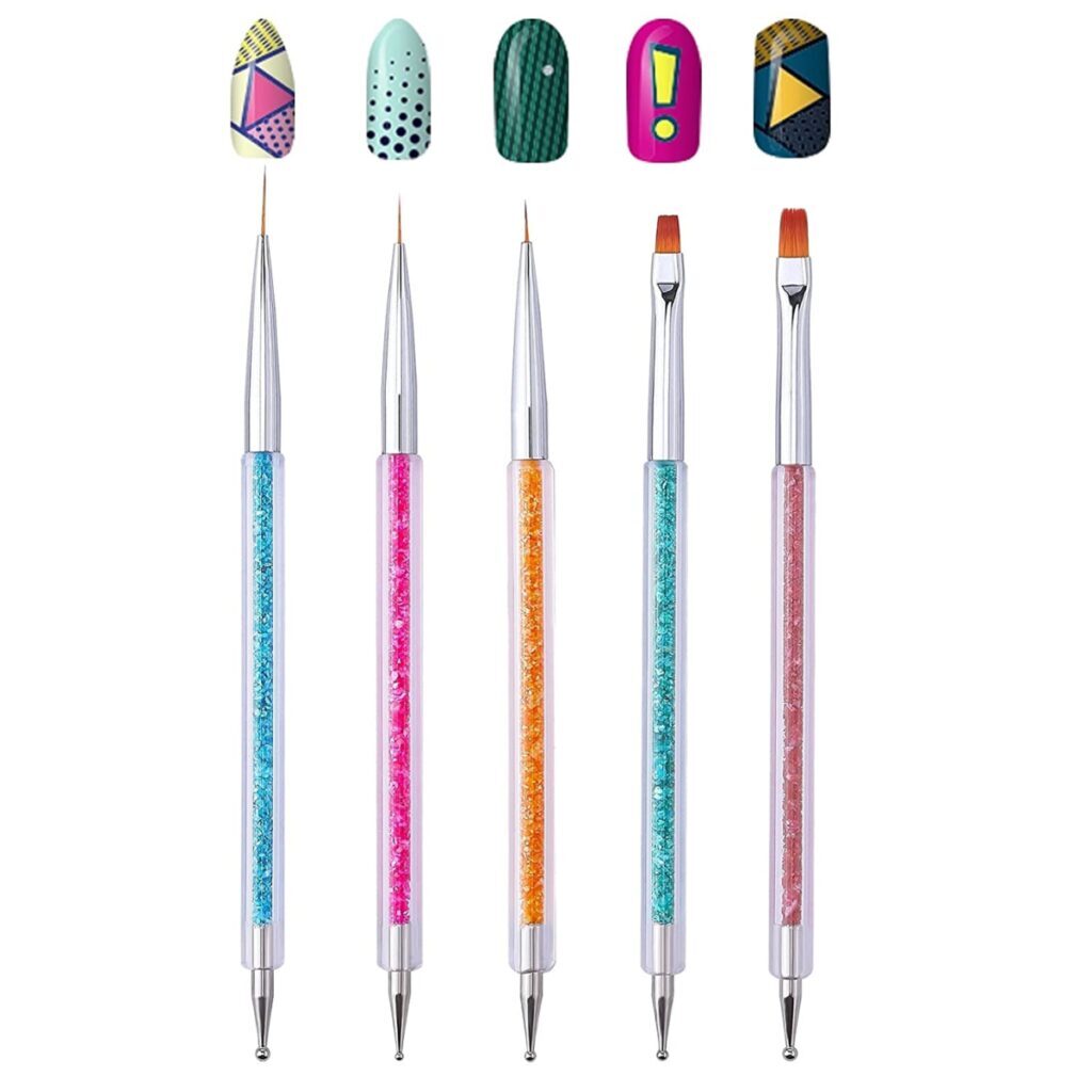 Makynail 5 Piece Double Headed Nail Brush/Dotting Pen Set