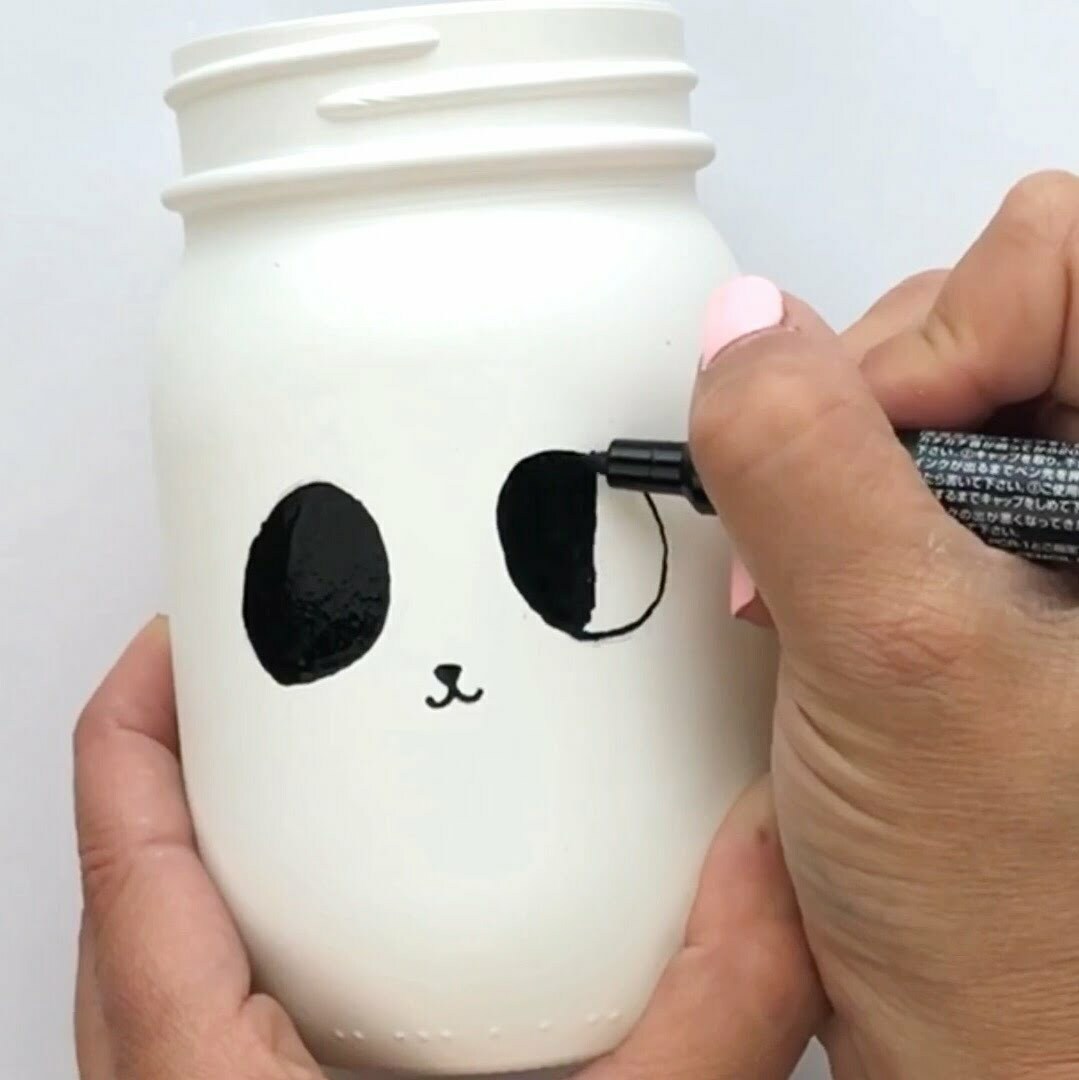 Panda Unicorn Mason Jar Craft