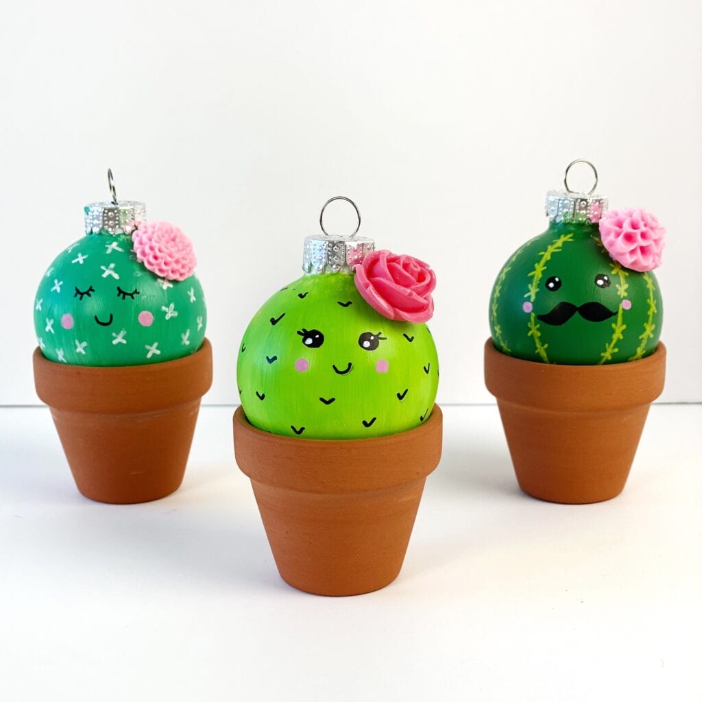 Easy DIY Christmas Ornaments - Christmas Cactus Ornament Craft