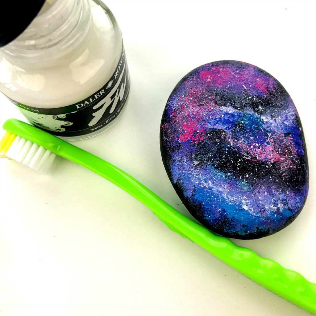 How to add stars to galaxy painted rocks