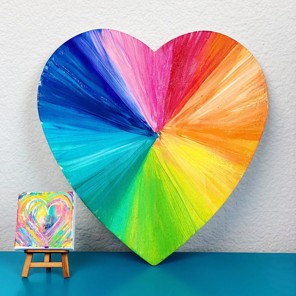 Abstract Painted Heart Art Projects