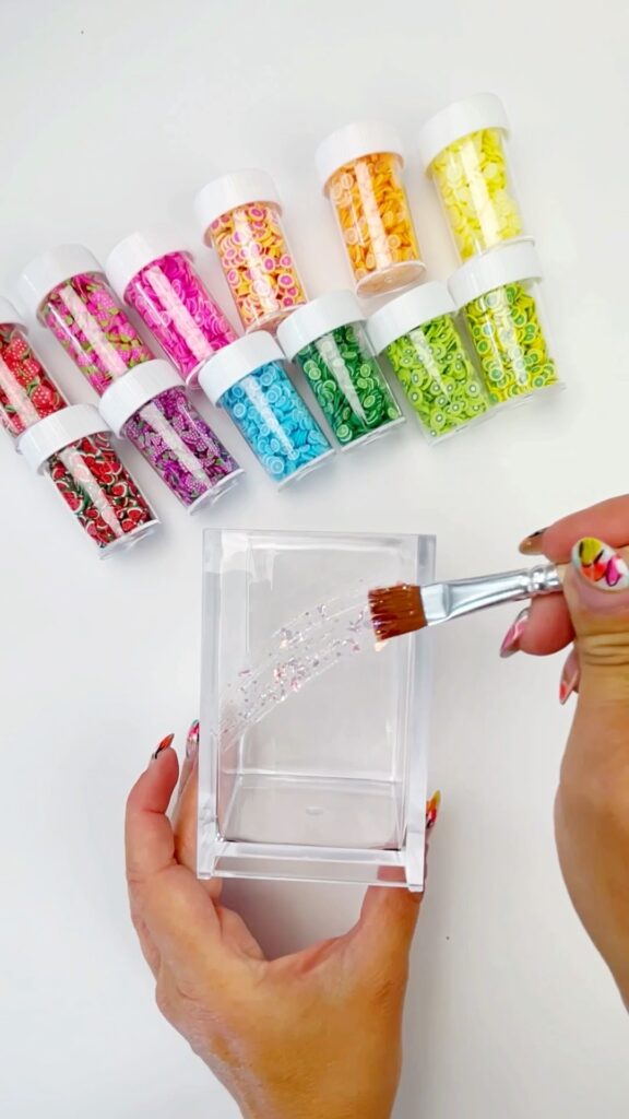 Painting on glitter glue