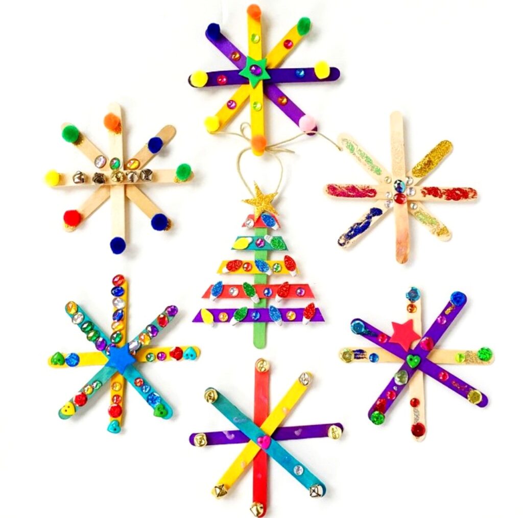 Easy DIY craft stick ornament ideas for kids