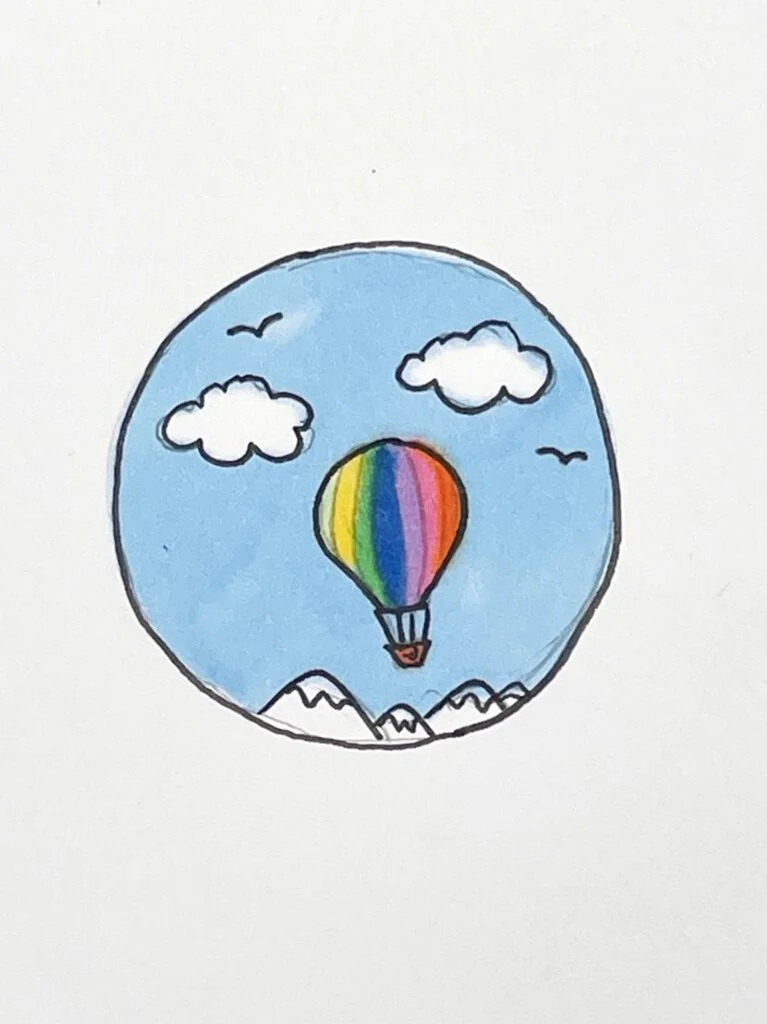 hot air balloon drawing