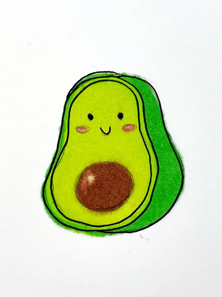 cute avocado drawing