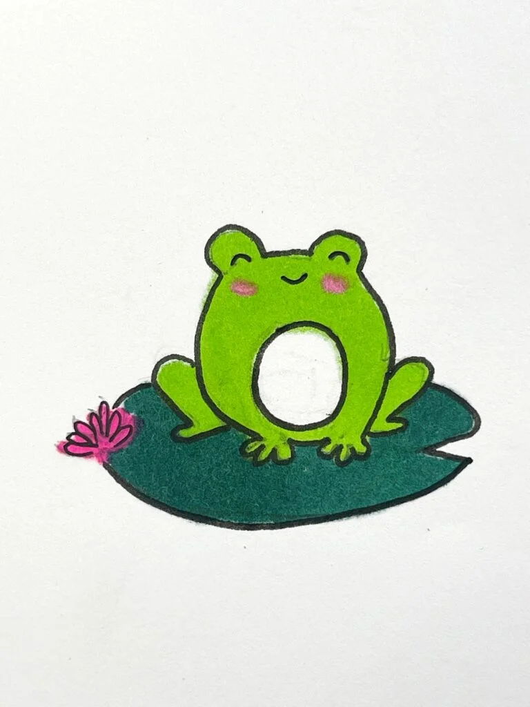 super cute and easy frog drawing