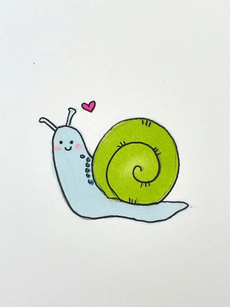 cute snail drawing