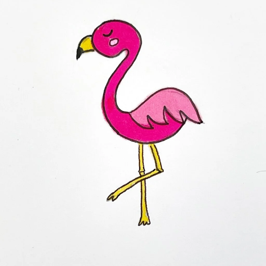 easy flamingo drawing