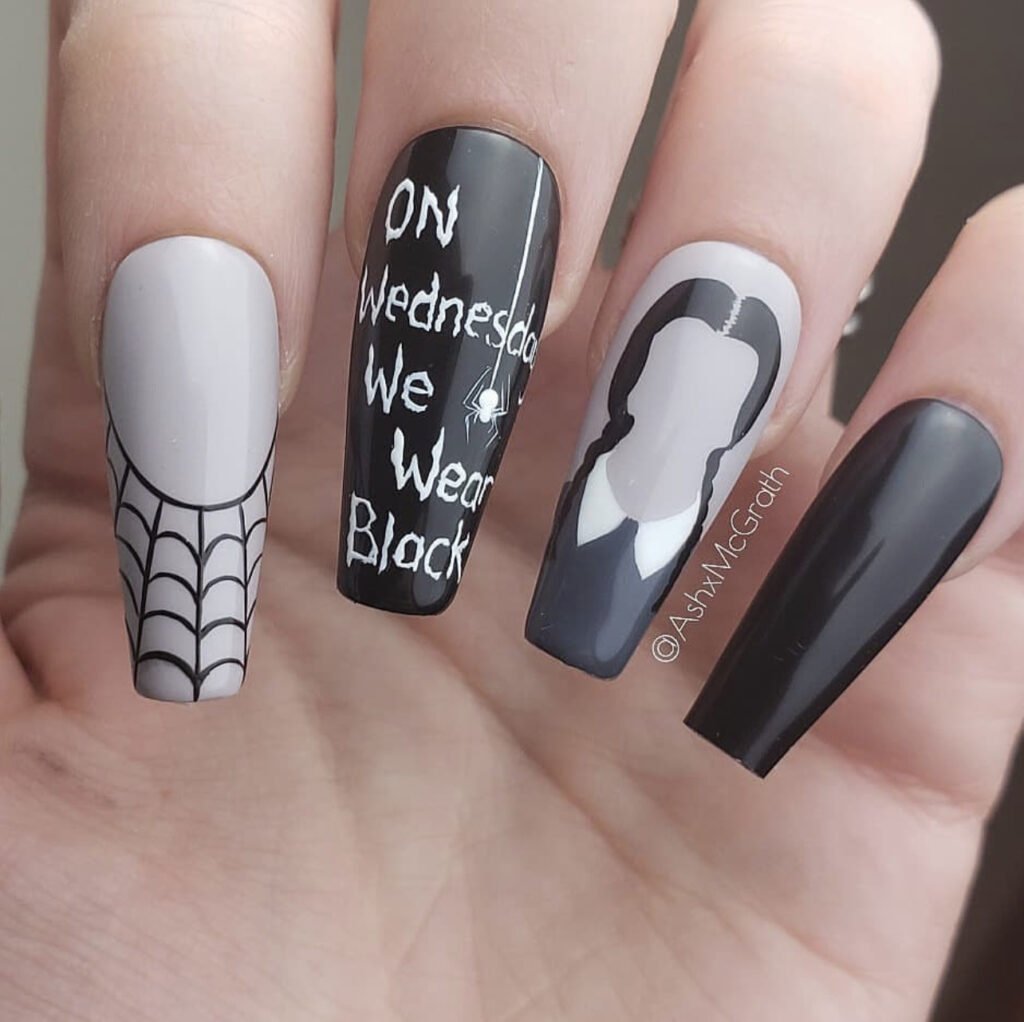 Addams Family Nails 