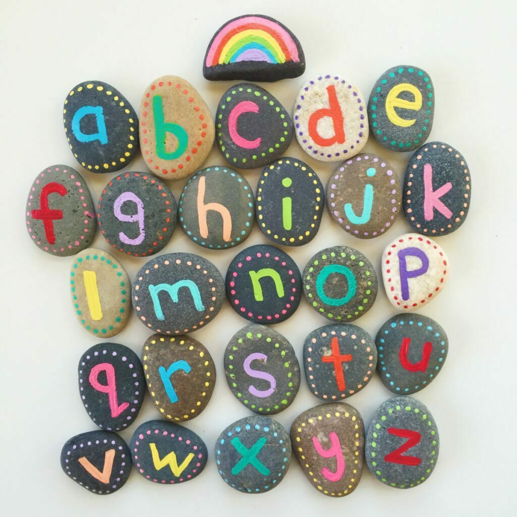 alphabet painted rocks