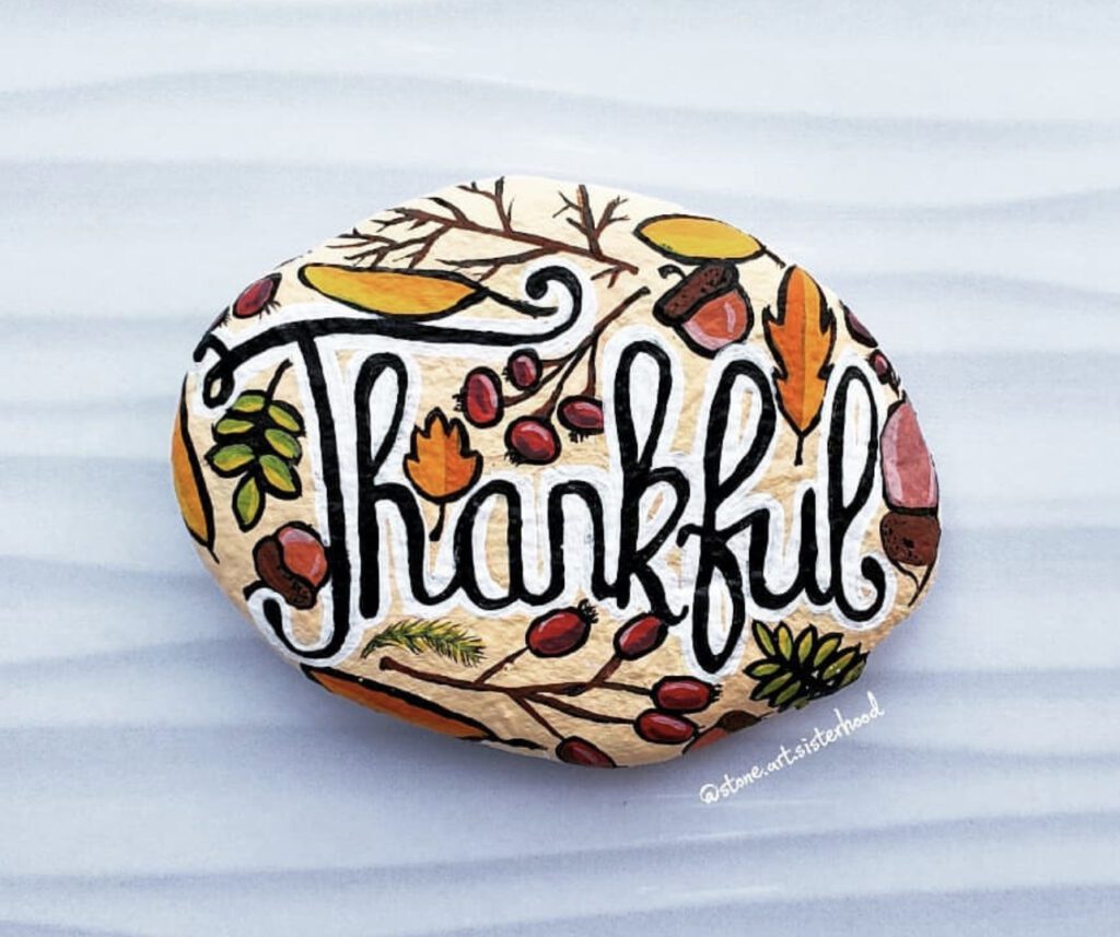 Thanksgiving Rock Painting Idea