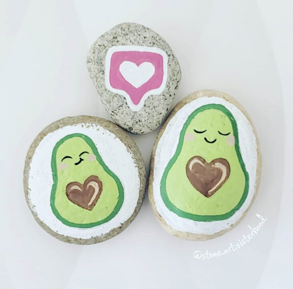 Avocado Painted Rocks