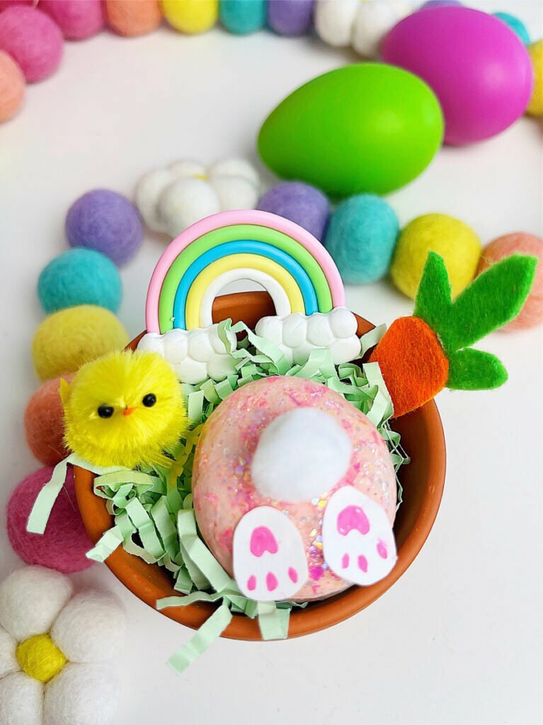 Bunny Craft example with a rainbow and chick