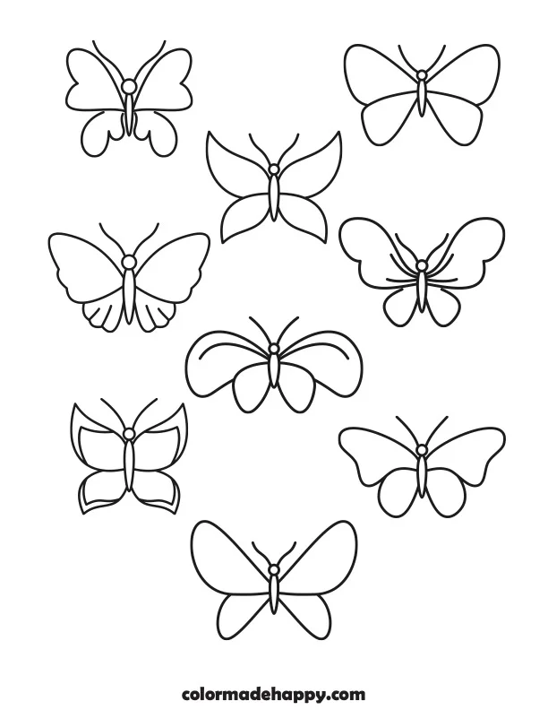 Simple Butterfly Outlines