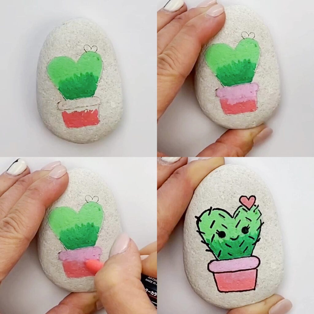 Cactus Painted Rock