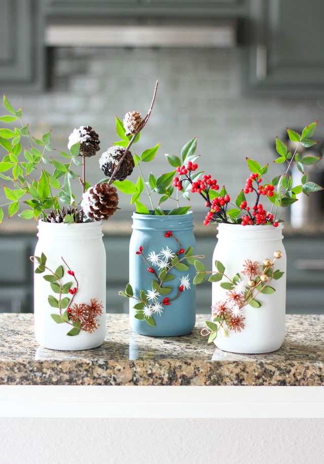 Holiday painted vases