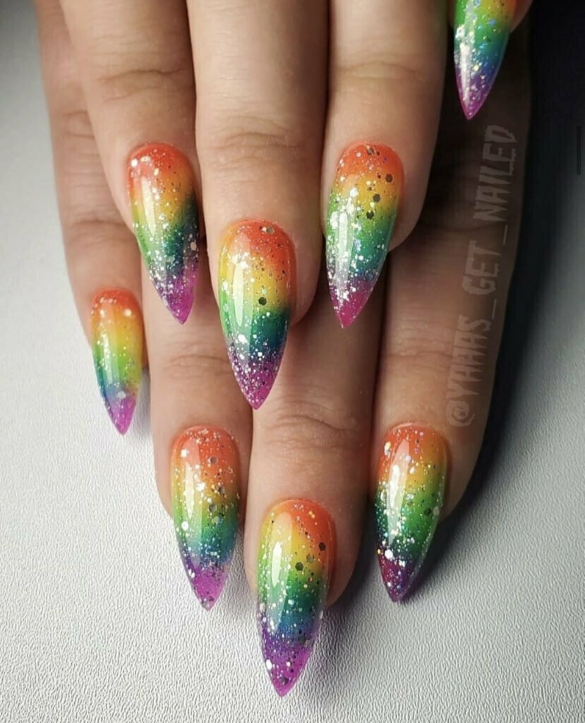 Colorful Ombre Nails 