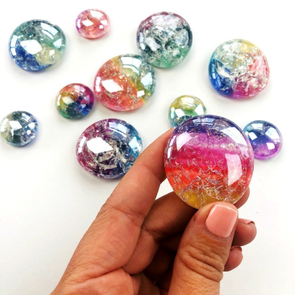 Cracked Glass Stones for Crafting and Jewelry
