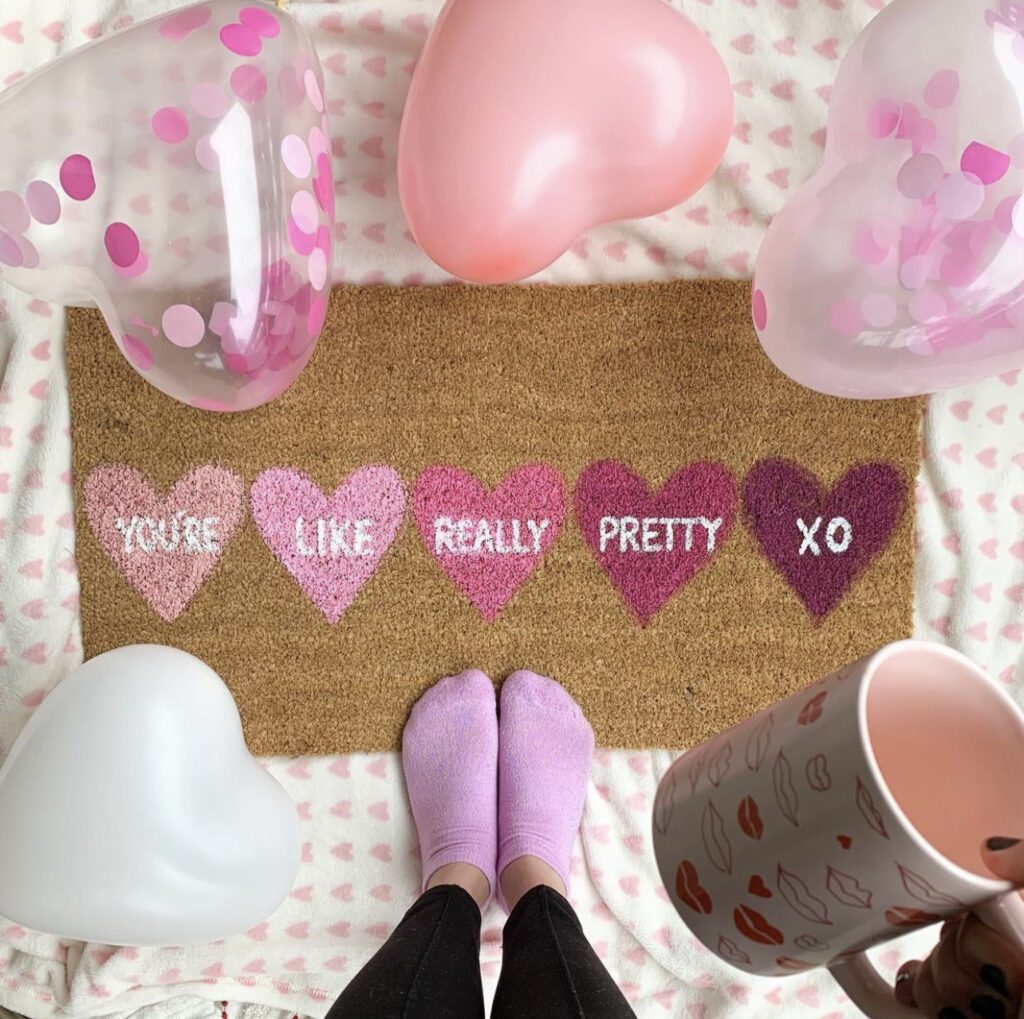 Valentine's Day floor mat