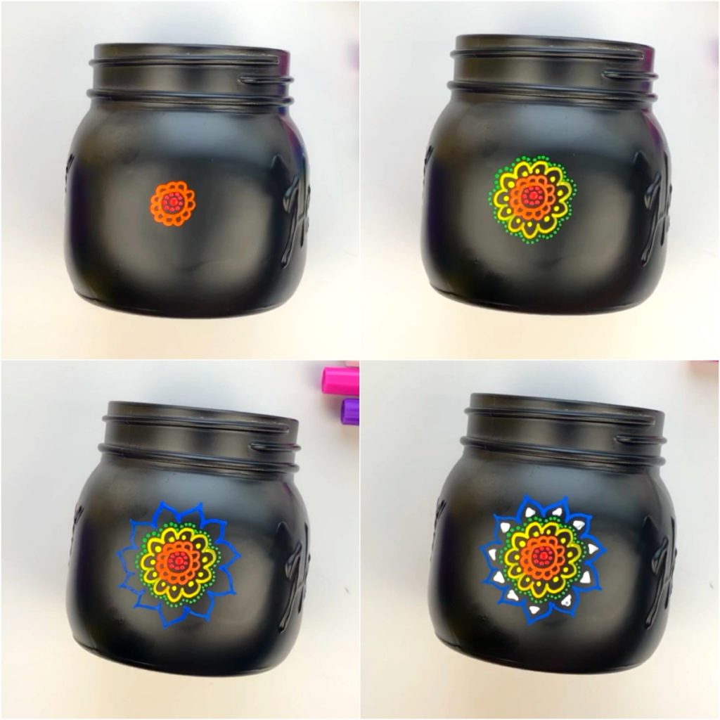 Doodle Mason Jar Mandala Steps