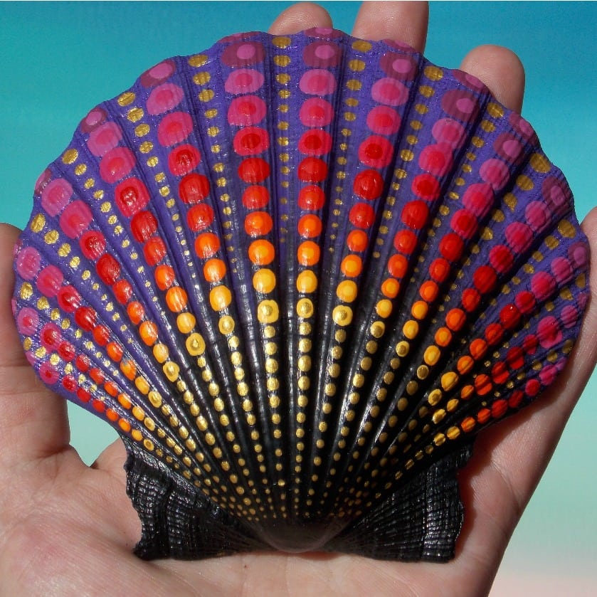 Dotted painted seashell design