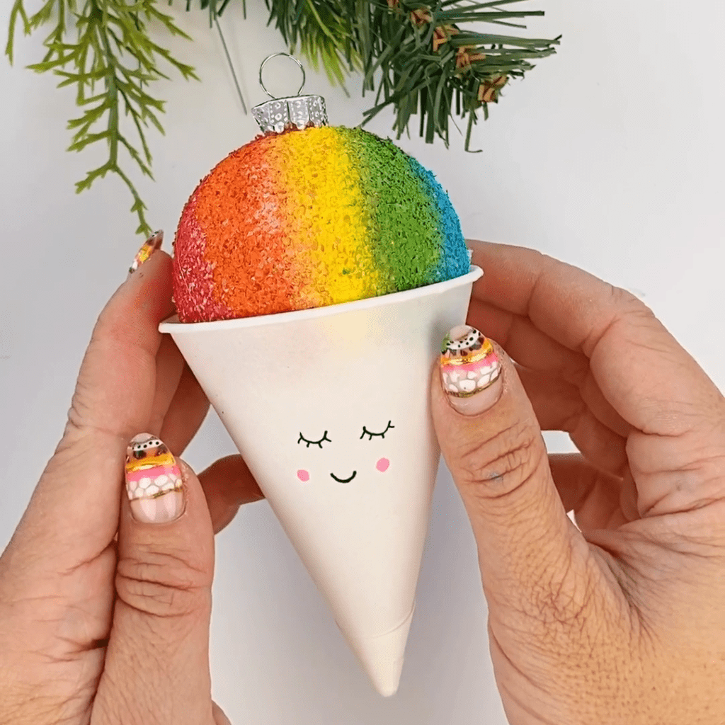 Snow Cone Ornament Christmas Craft