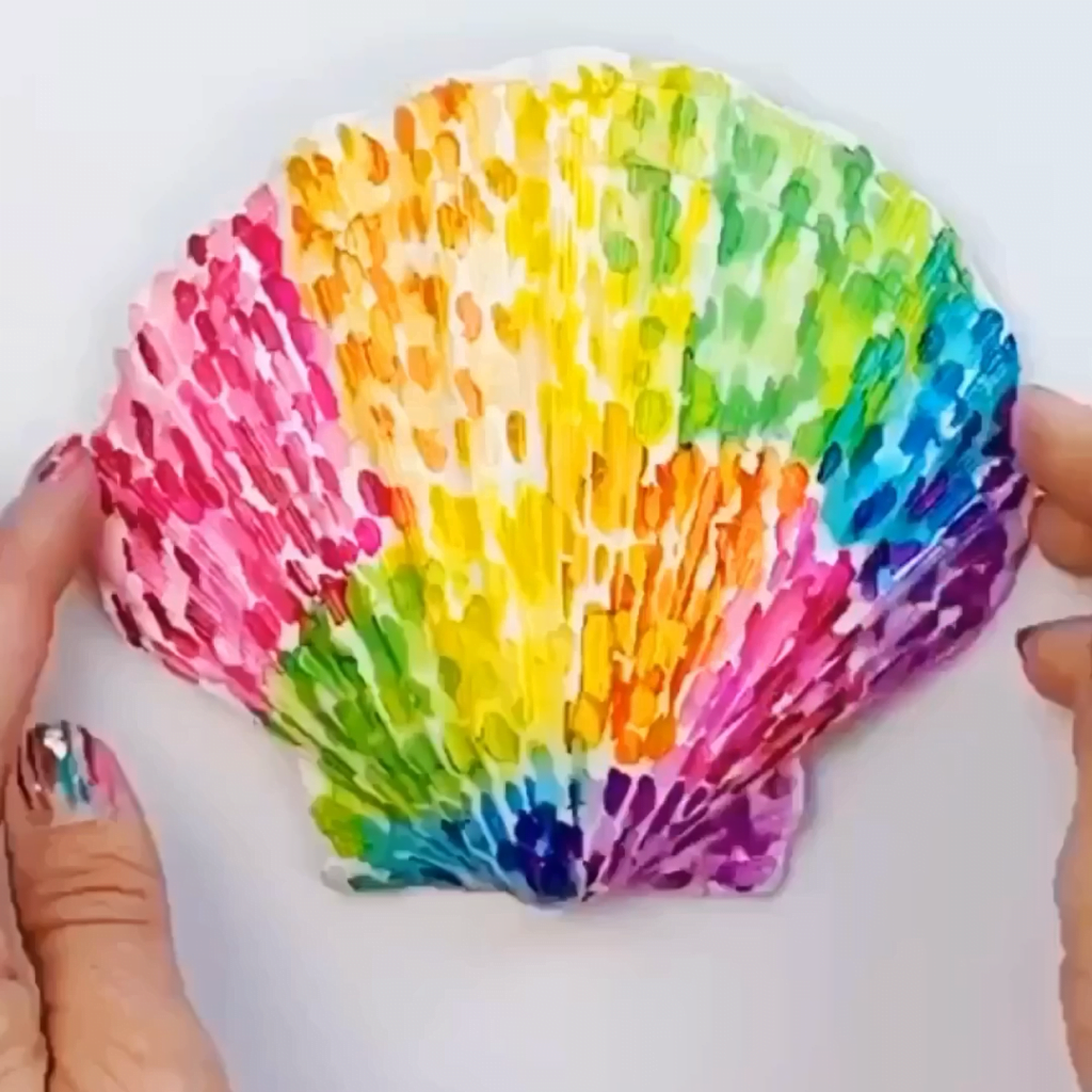 Rainbow Painted Shell Designs