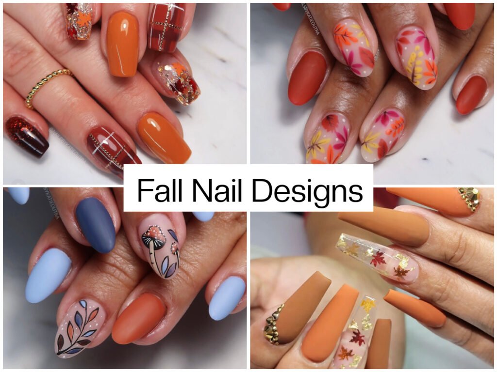 Fall nail designs collage