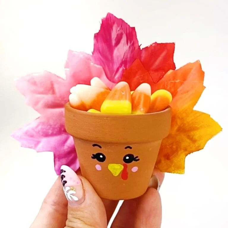 Turkey Craft for Thanksgiving Flower Pot Craft