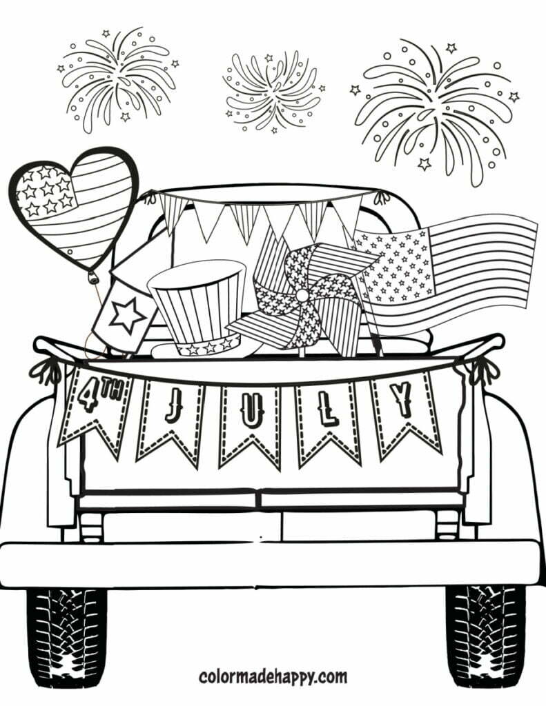 4th of July Coloring Page