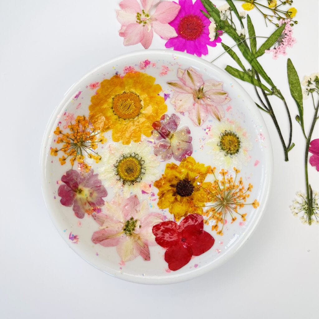 Dried Flower Ring Dish Pressed Flower Trinket dish