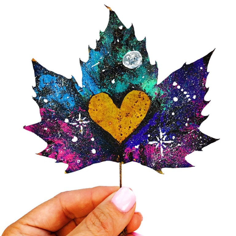 Leaf Painting – How to Paint Galaxy Painted Leaves