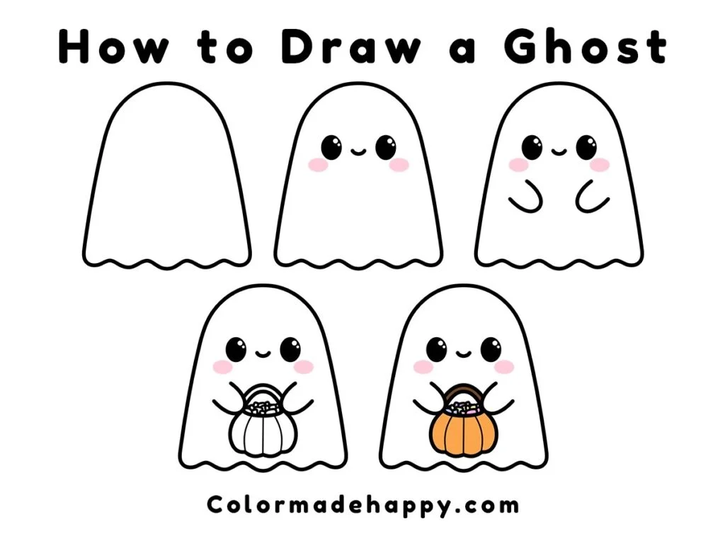 How to Draw a Ghost Step by Step