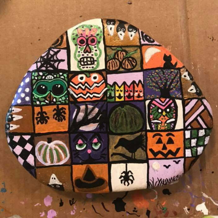 Patchwork spooky rock design