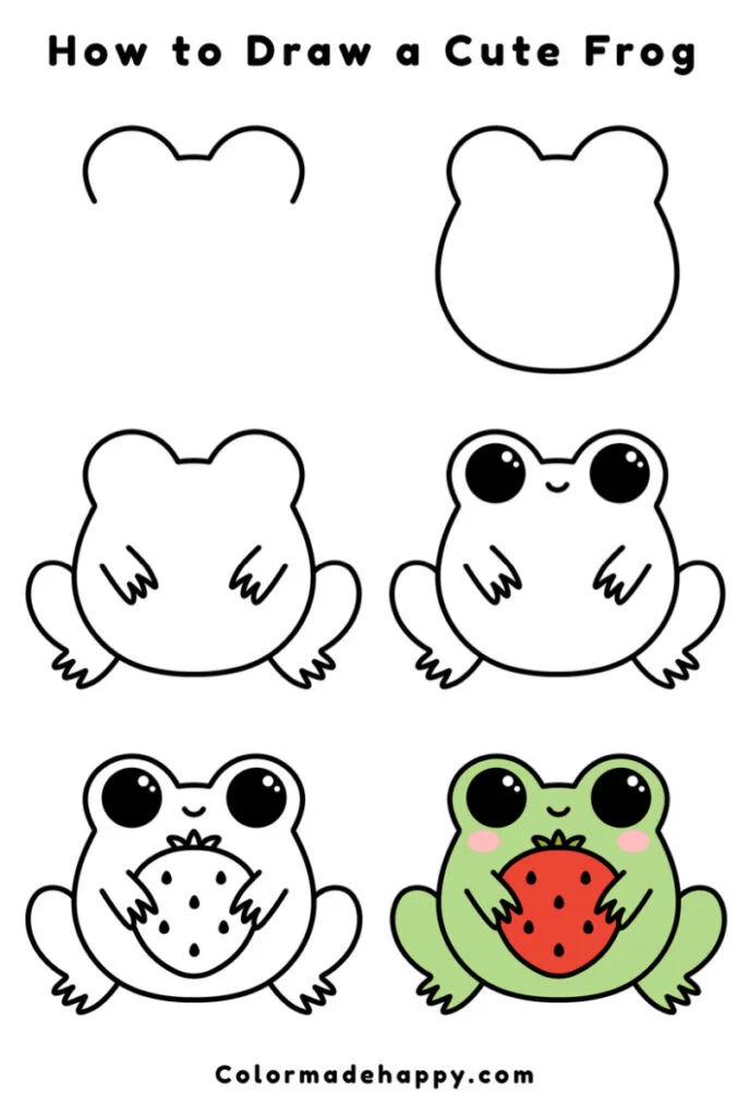 how to draw a frog