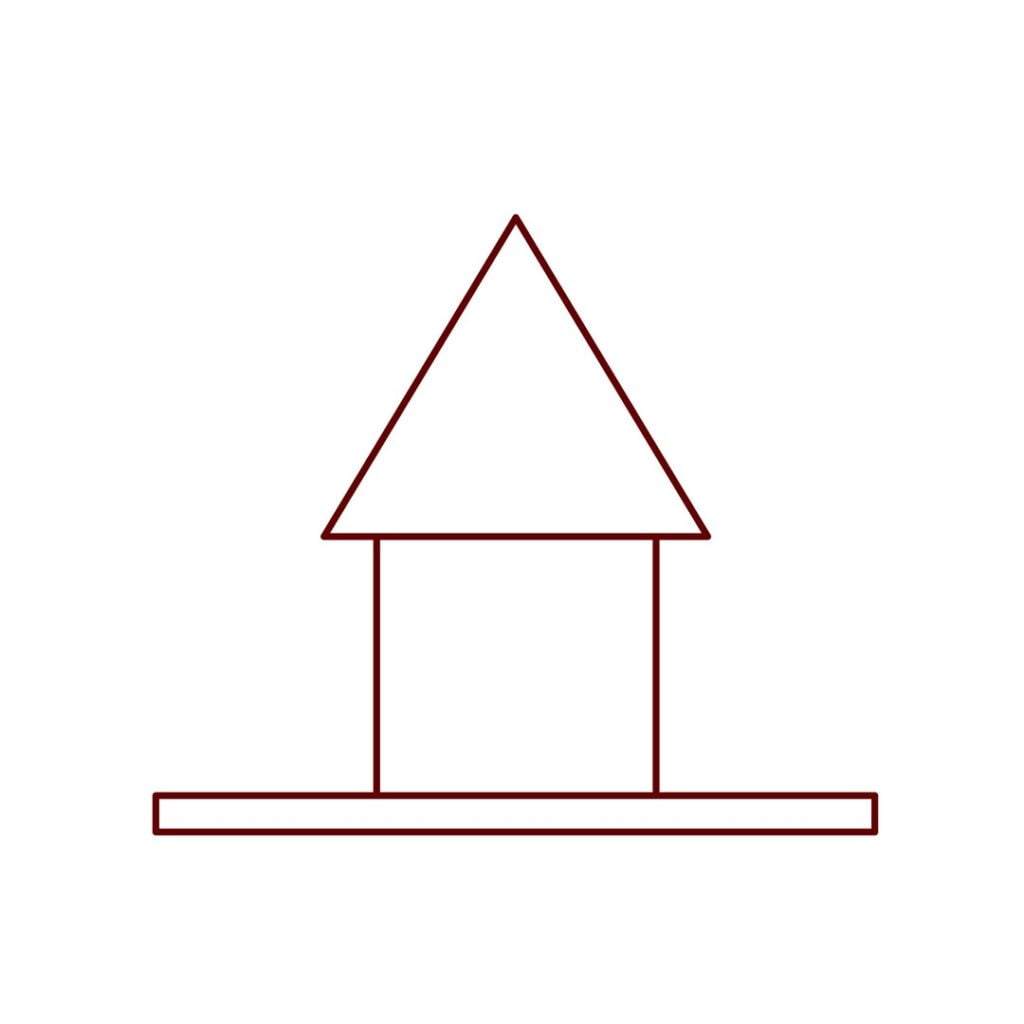 Step 3: Roof is added to the inner part.