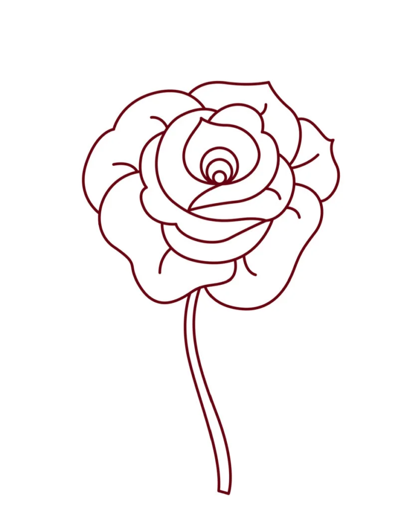 A stem is added to the rose