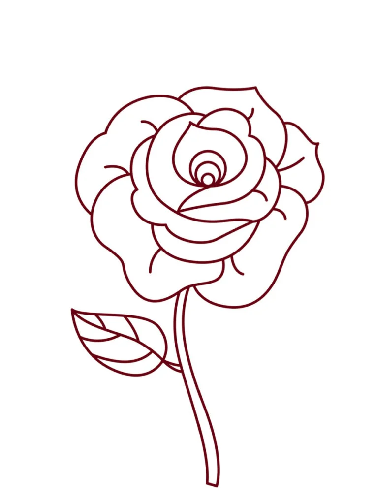 Easy Rose Drawing 