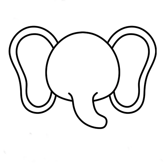 Adding ears to your elephant drawing