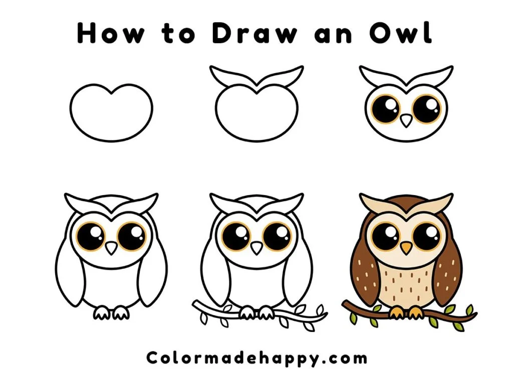 how to draw an owl