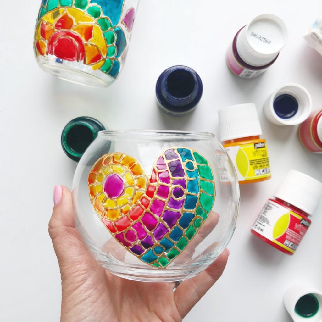 How to Paint Stained Glass Jars and Vases