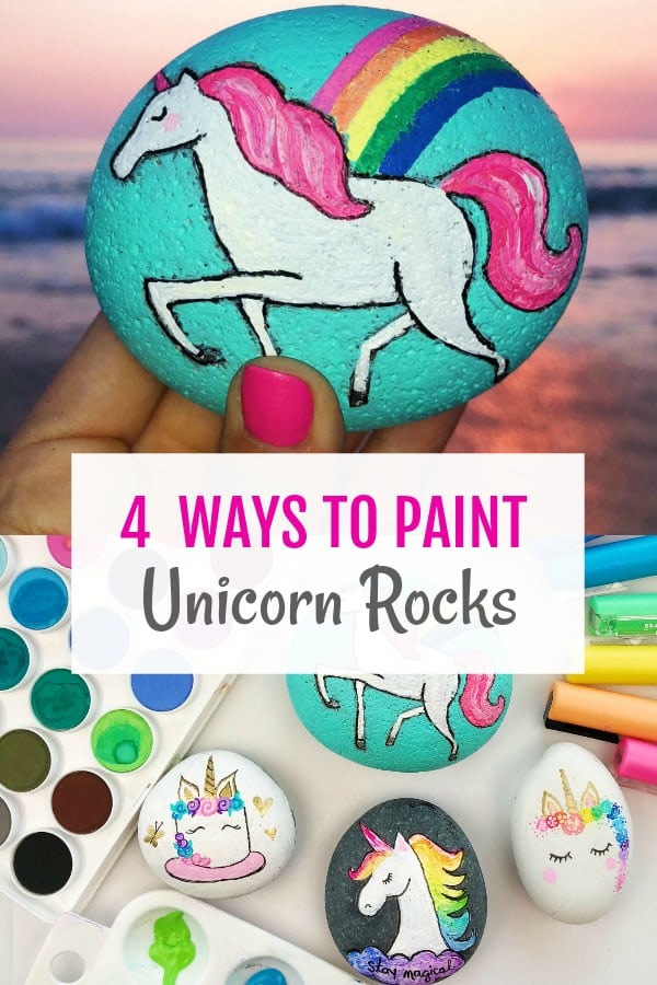 How to Paint Unicorn Rocks - 4 unicorn rock tutorials 