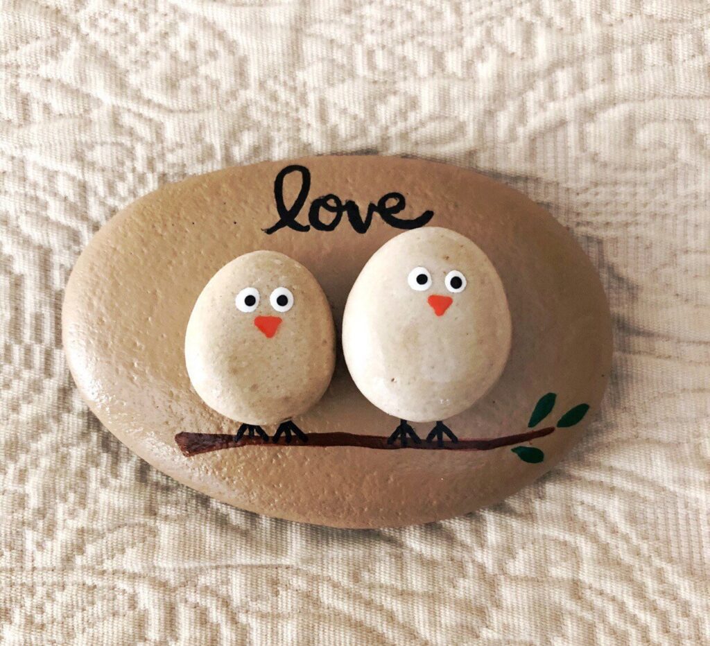 Love Bird Painted Rocks