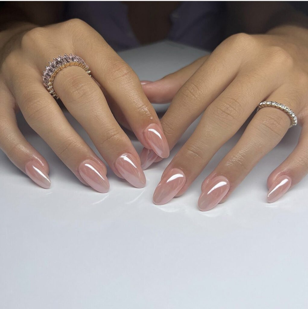 Glazed Nail Trend in Pink