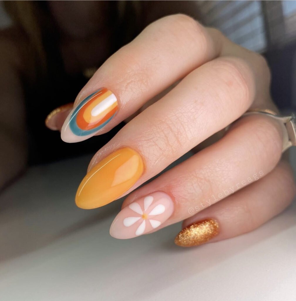 Retro Thanksgiving Nail Designs