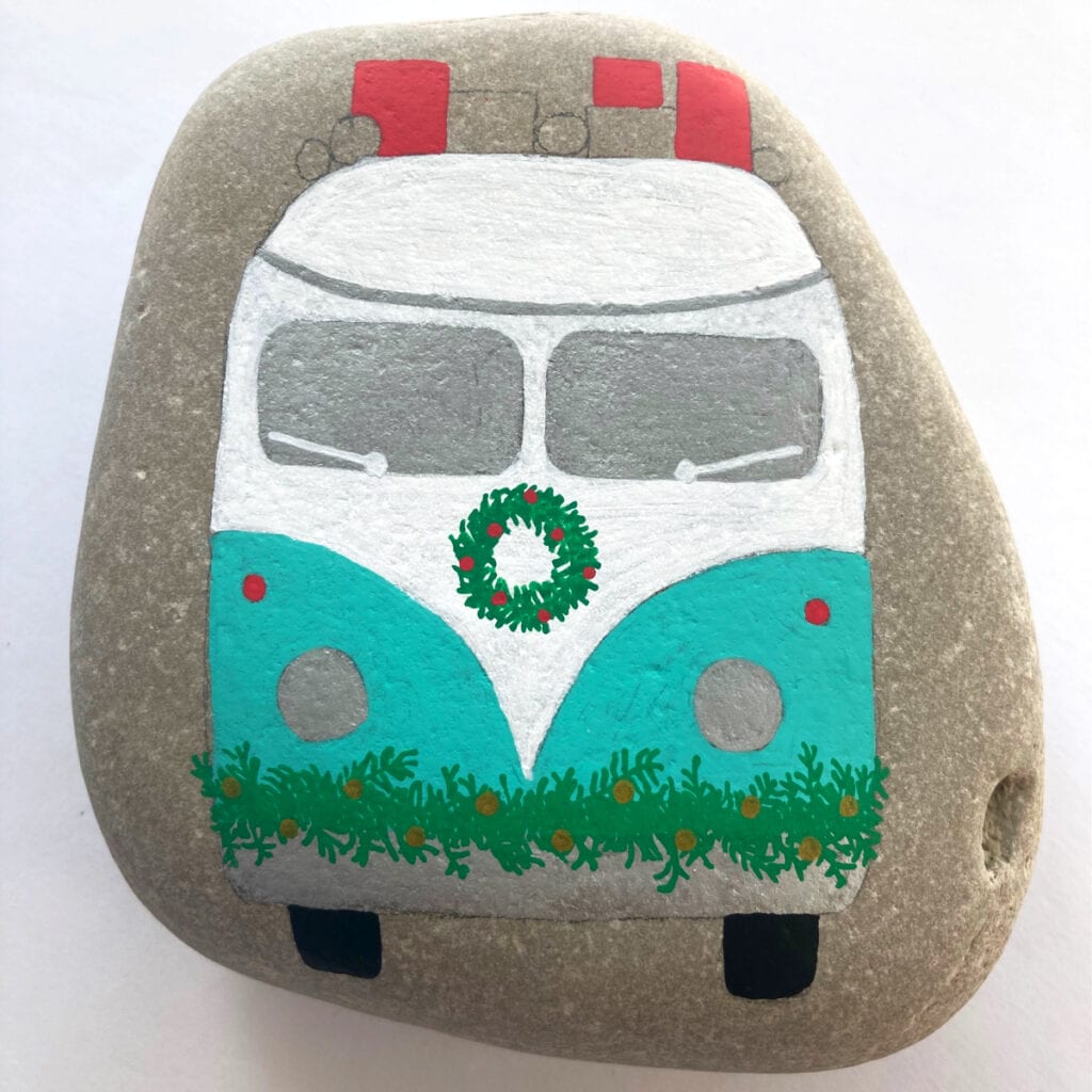 Almost complete VW van rock painting - just missing the rest of the gifts and some details now