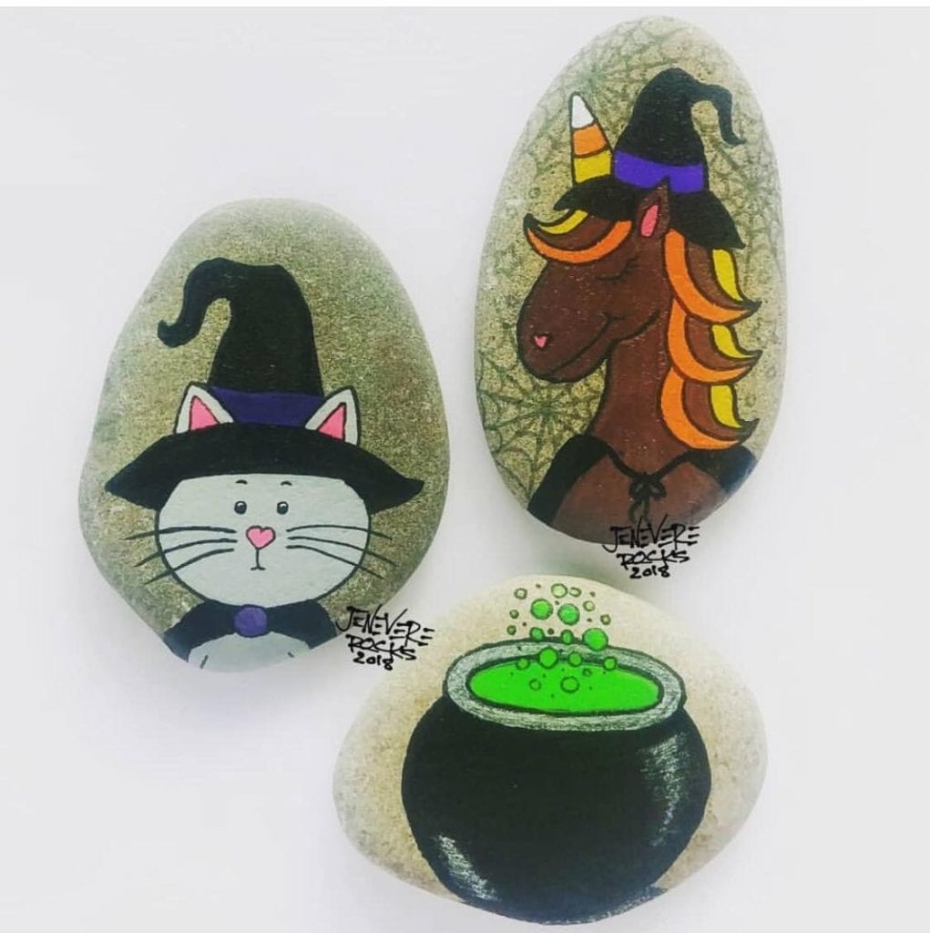 Witch themed rocks